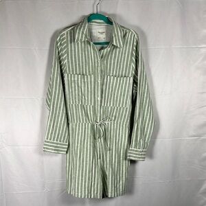 Abercrombie & Fitch Green Striped Jumpsuit